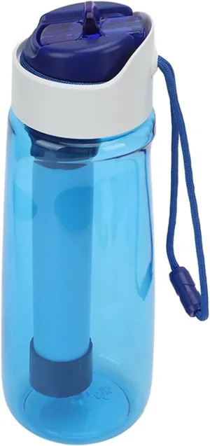 750ML Portable Water Bottle with Removable and Washable Multi-Layer Filtration,Purify Your Water on the Go,Ideal for Cycling and Outdoor Activities(Blue)