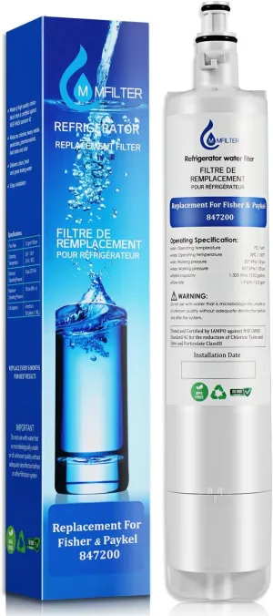847200 Water Filter Replacement for Fisher & Paykel 847200, Compatible with Fisher & Paykel Refrigerator Model Number E522 E422 E402 (1-PACK)