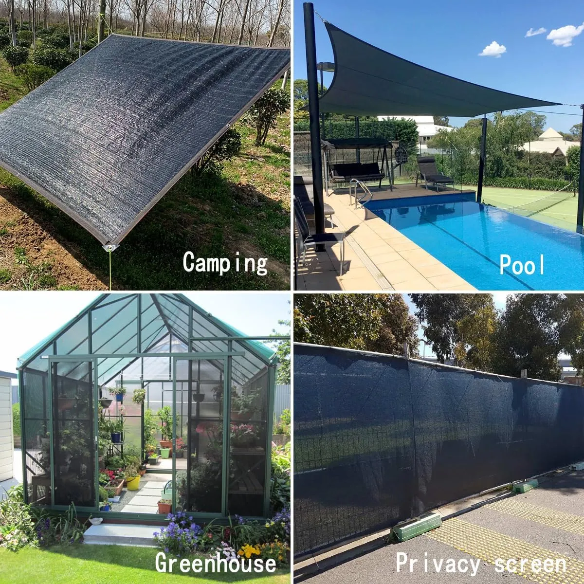 90% Black Shade Cloth, 8X20Ft Garden Sun Shade for Plant Cover, Outdoor Shade Netting with Grommets, Sunblock Mesh Tarp for Patio, Greenhouse, Pergola, Potted Plant, Chicken Coop
