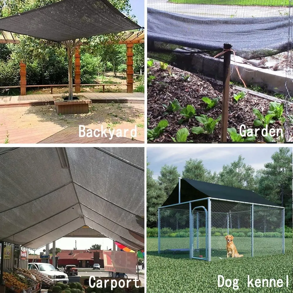 90% Black Shade Cloth, 8X20Ft Garden Sun Shade for Plant Cover, Outdoor Shade Netting with Grommets, Sunblock Mesh Tarp for Patio, Greenhouse, Pergola, Potted Plant, Chicken Coop
