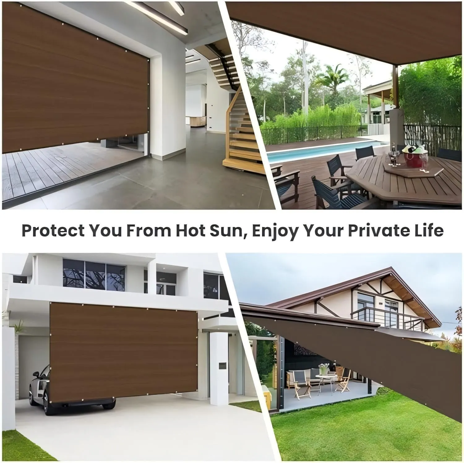 90% Sun Shade Cloth, Pergola Shade Cover Canopy, Mesh Tarp Sun Screens for Patio, Outdoor, Garden, Backyard (6 X 10 FT)