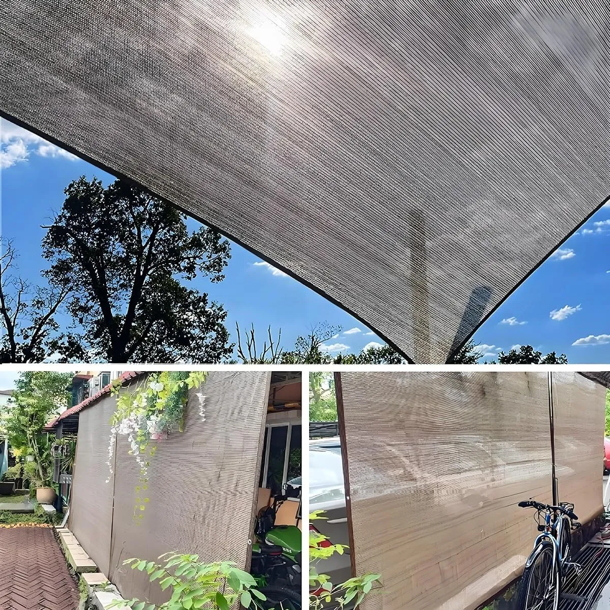 90% Sunblock Shade Cloth, Garden Outdoor Shade Fabric HDPE Mesh Tarp with Grommets,Rectangle Privacy Screen for Balcony, Terrace, Car Shading,Privacy Screen(3x6m / 10x20ft)
