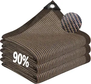 90% Sunblock Shade Cloth, Garden Outdoor Shade Fabric HDPE Mesh Tarp with Grommets,Rectangle Privacy Screen for Balcony, Terrace, Car Shading,Privacy Screen(3x6m / 10x20ft)