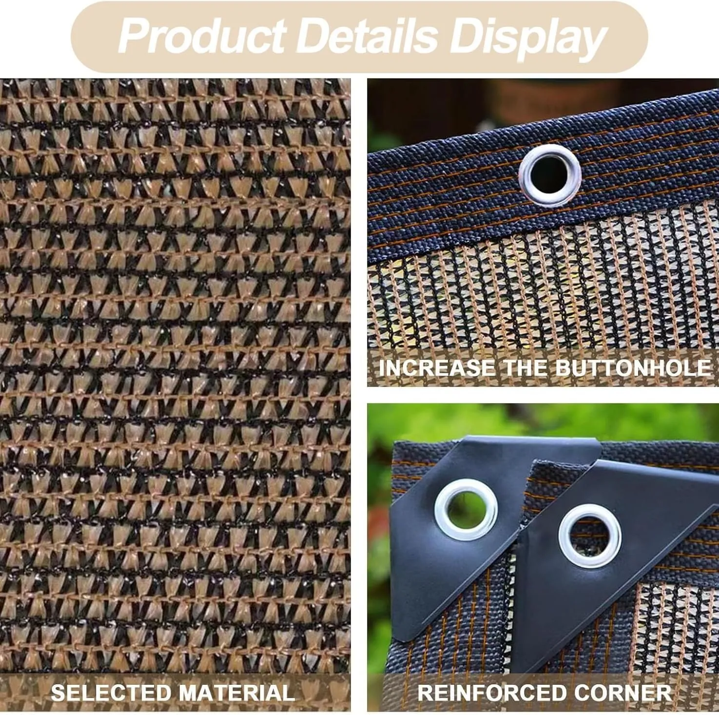 90% Sunblock Shade Cloth, Garden Outdoor Shade Fabric HDPE Mesh Tarp with Grommets,Rectangle Privacy Screen for Balcony, Terrace, Car Shading,Privacy Screen(3x6m / 10x20ft)