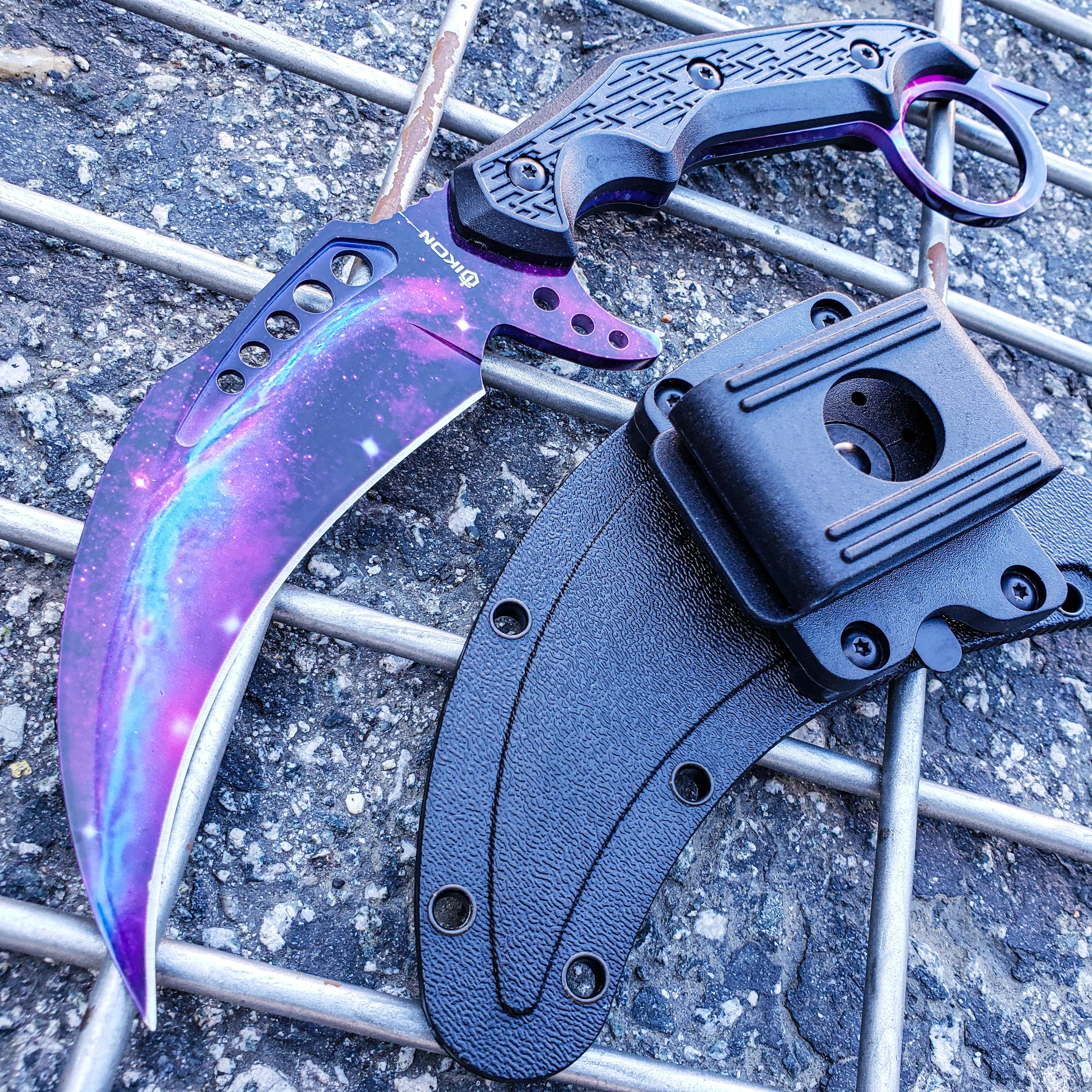 9.5" CSGO Tactical Combat Full Tang Talon FIXED BLADE Hunting Survival Karambit Knife