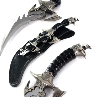 Ace Martial Arts Supply Draco Twin Fantasy Dagger Set, Silver