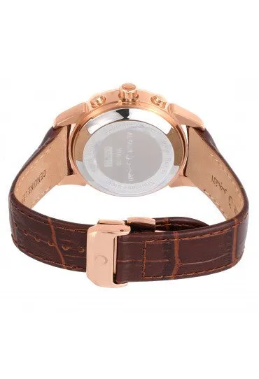Alfajr WA-10B Deluxe Brown Leather Watch With Black Dial