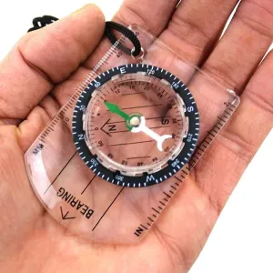 All-In-One Outdoor Hiking Camping Baseplate Compass Map Ruler - Mini Cute Stationery for School Supplies