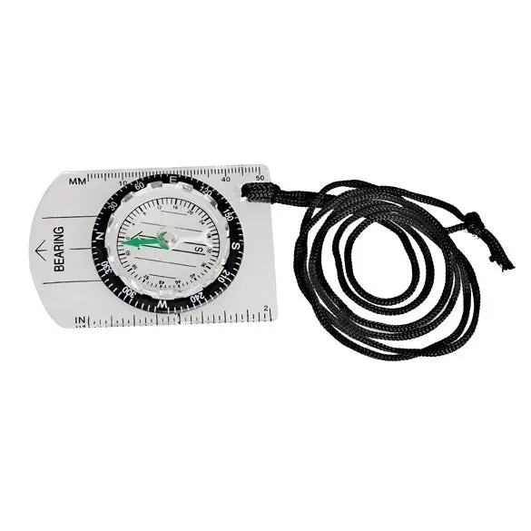 All-In-One Outdoor Hiking Camping Baseplate Compass Map Ruler - Mini Cute Stationery for School Supplies