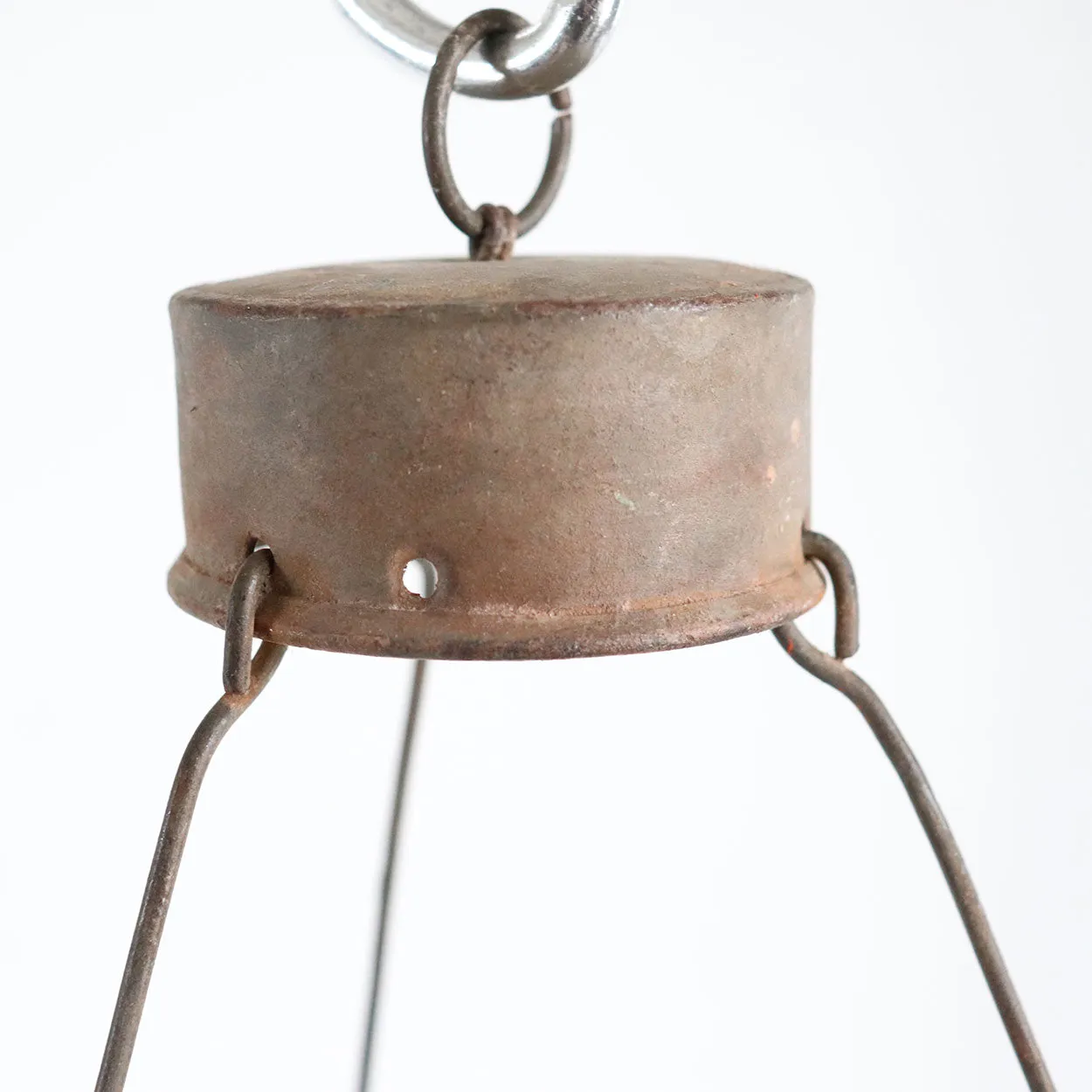 Anglo Indian Red Toleware and Glass Hexagonal Hanging Lantern