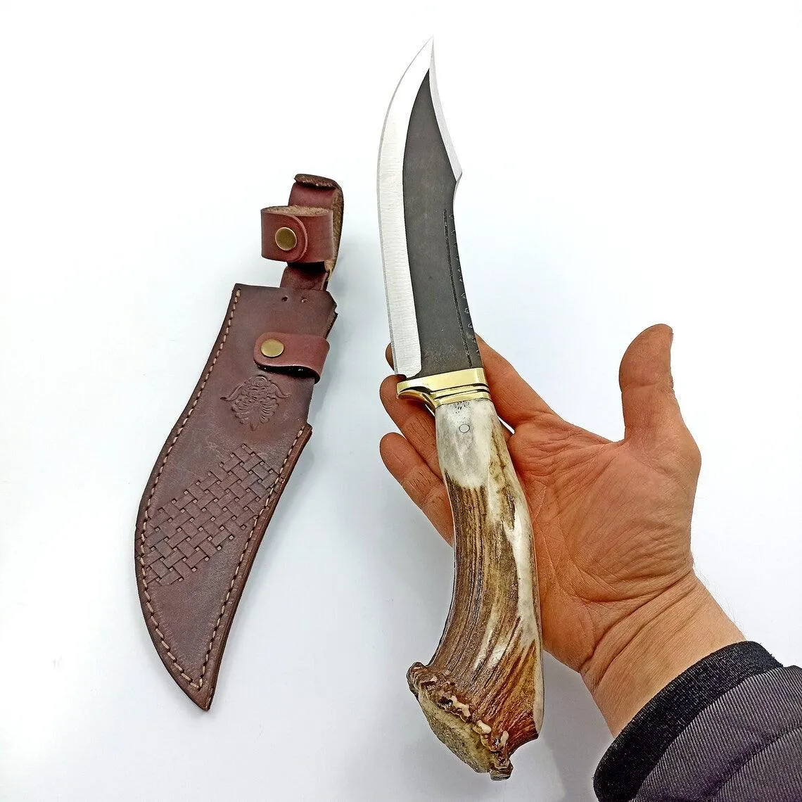 Antler Handle Fixed Blade Knife
