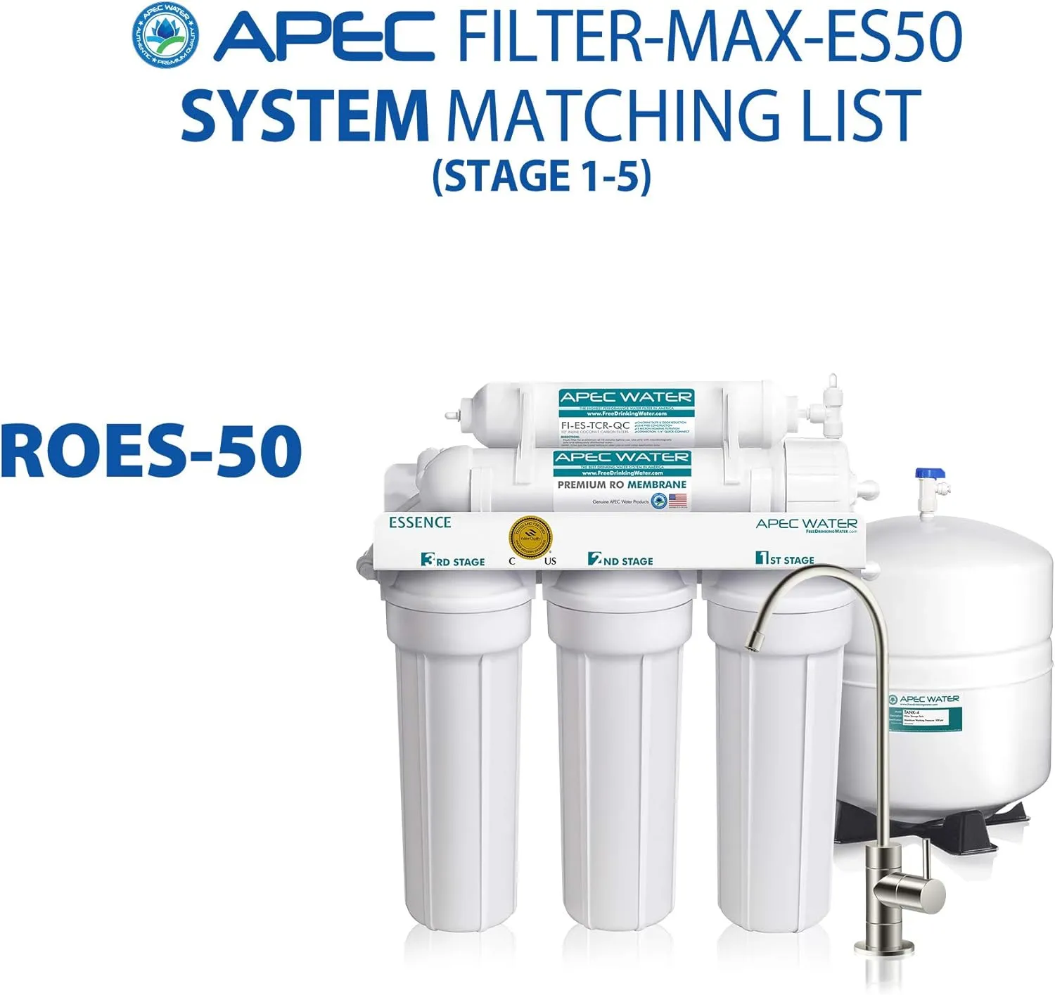 APEC ESSENCE Series 50 GPD Complete Replacement Filter For Undersink System(FILTER-MAX-ES50)