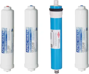 APEC Water Systems FILTER-MAXQUICK US MADE 90 GPD Complete Replacement Filter Set for ULTIMATE Series Reverse Osmosis Water Filter System RO-QUICK90 Stage 1-4