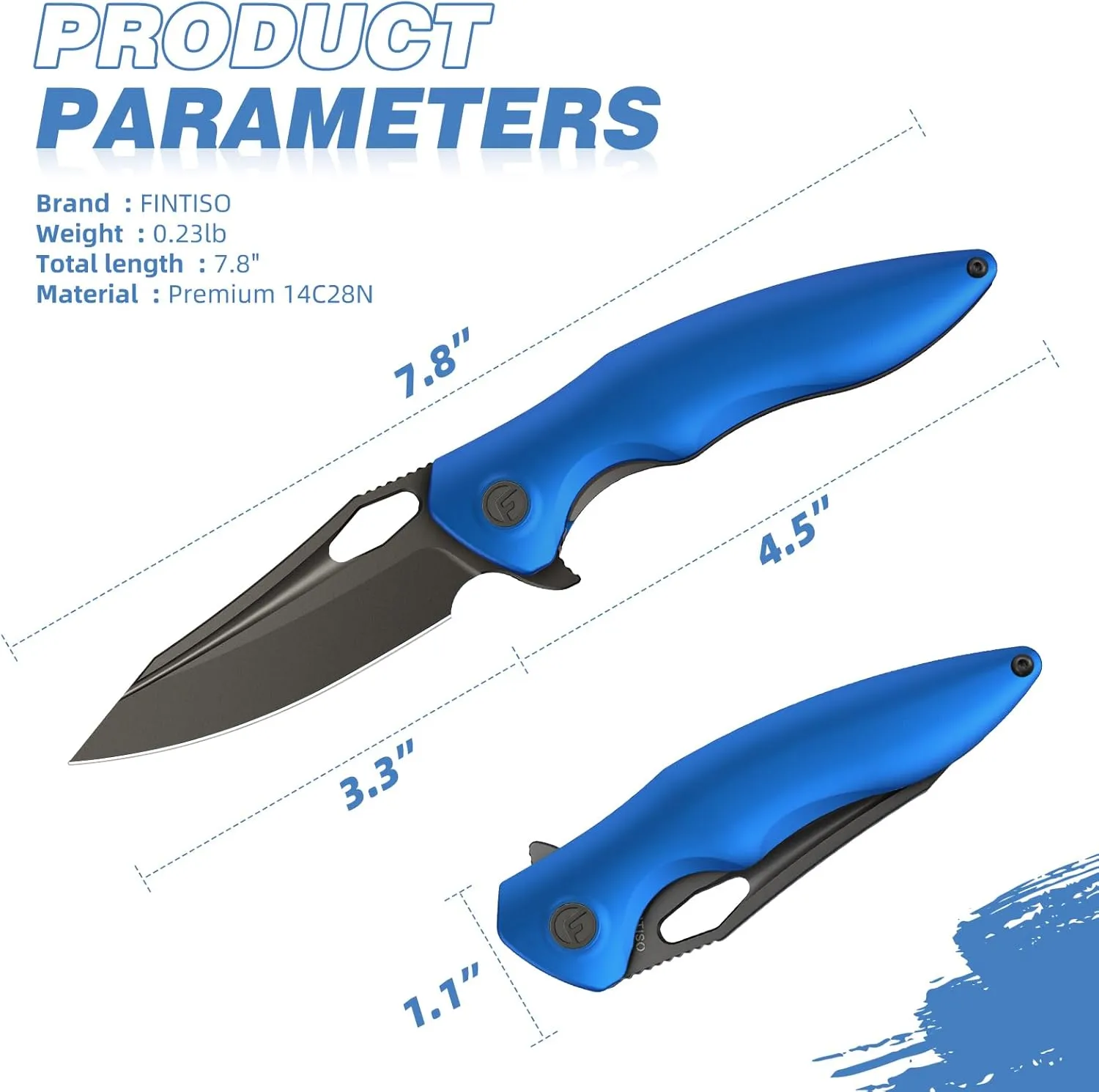 Apollo Pocket Knife, 3.3" 14C28N Blade Aluminum Alloy Handle Folding Knife with Liner Lock, EDC Knife with Pocket Clip for Camping, Survival, Hunting, Unique Gift for Men Women