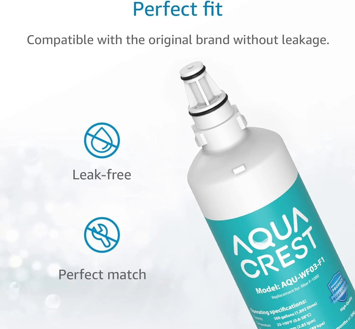 AQUA CREST F-1000, F-2000, 4204490 Sub Zero Water Filter Replacement for InSinkErator® F-1000,F-2000, F-3000, Sub-Zero 4204490,4290510 and AquaPure AP Easy C-Complete, Subzero Filter, NSF/ANSI 42
