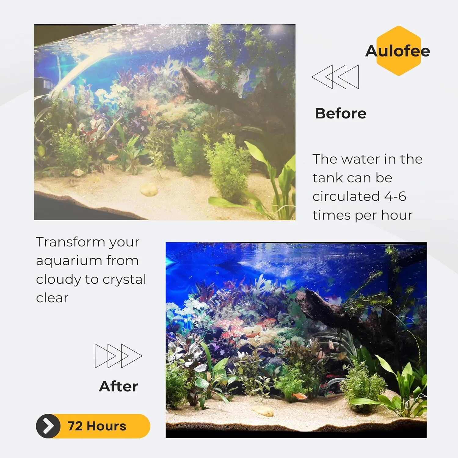 Aquarium Filter, 100-300 Gallon Fish Tank Filter, 660 GPH Internal Turtle Tank Filter for Large Tanks & Small Ponds, Submersible Whisper Filter,Saltwater & Freshwater