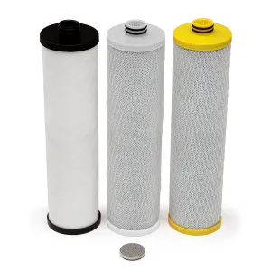 Aquasana Replacement Filter Cartridges for 3-Stage Max Flow Claryum Under Sink Water Filtration System - Filters 99% Of Chlorine - 3 Count - AQ-5300 R