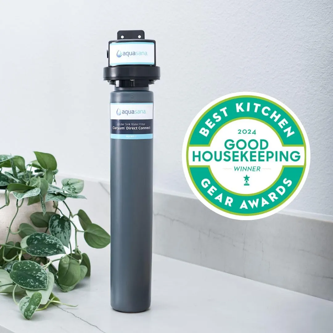 Aquasana Under Sink Water Filter - Reduces 99% of 78 Contaminants Including Chlorine & Lead from Tap Water - Claryum Direct Connect