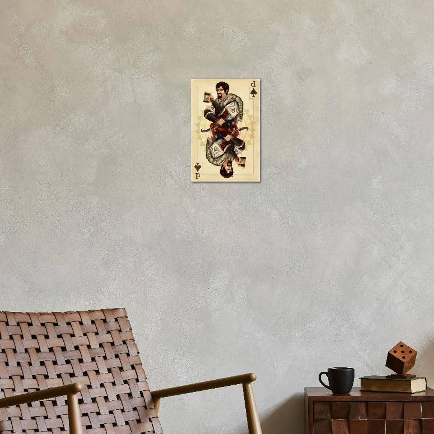 ART.COM Stretched Canvas Print Jack of Spades - Playing Card by Lantern Press, 12" x 18"