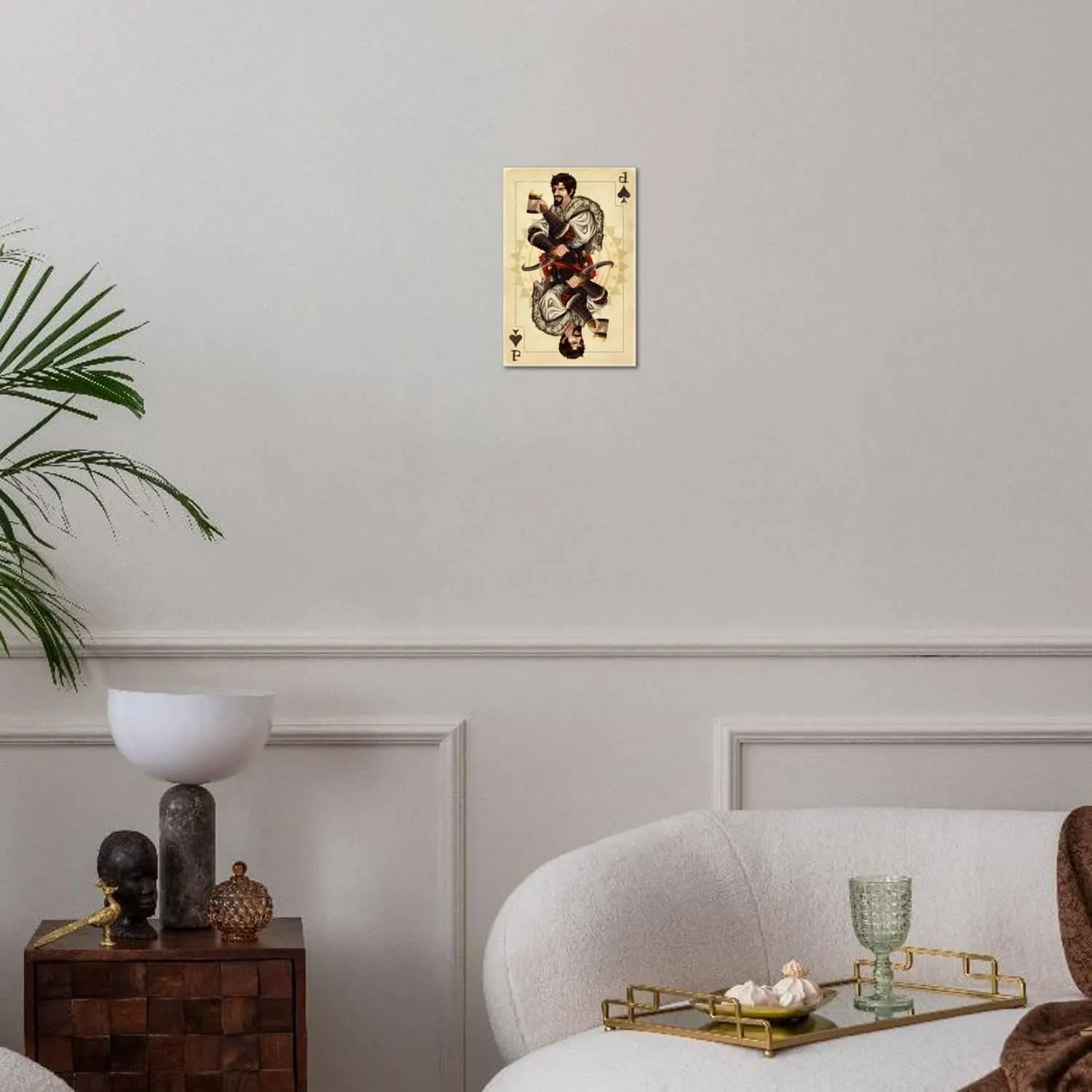 ART.COM Stretched Canvas Print Jack of Spades - Playing Card by Lantern Press, 12" x 18"