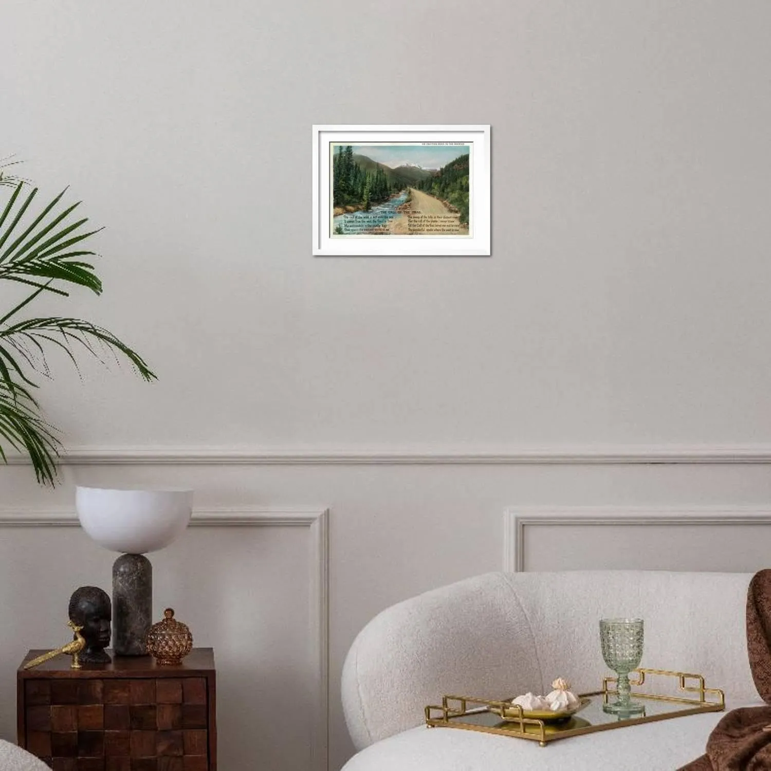 ART.COM Wall Art Print Colorado - Scenic Road in the Rocky Mountains, Poem on White Frame by Lantern Press, 22" x 16"
