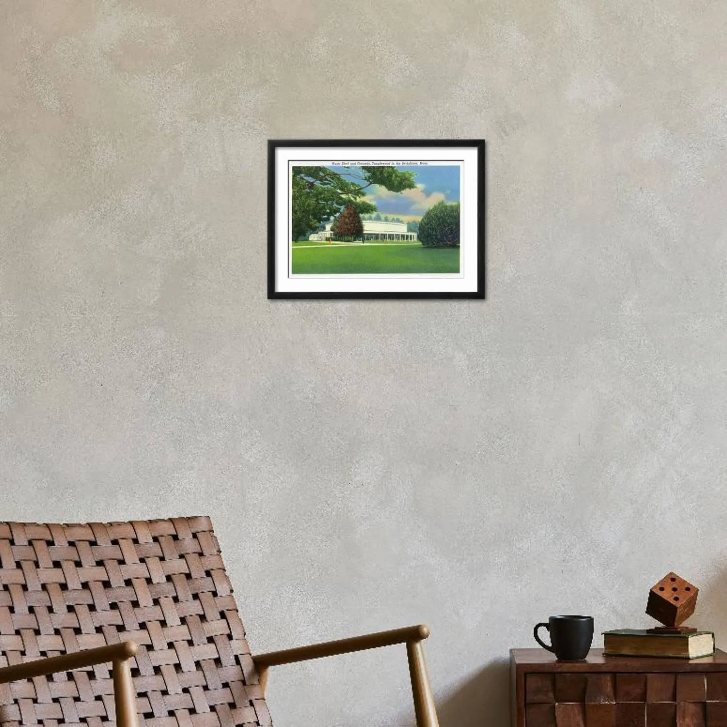 ART.COM Wall Art Print Lenox, Massachusetts - View of the Tanglewood Music Shed and Grounds on Black Frame by Lantern Press, 22" x 16"