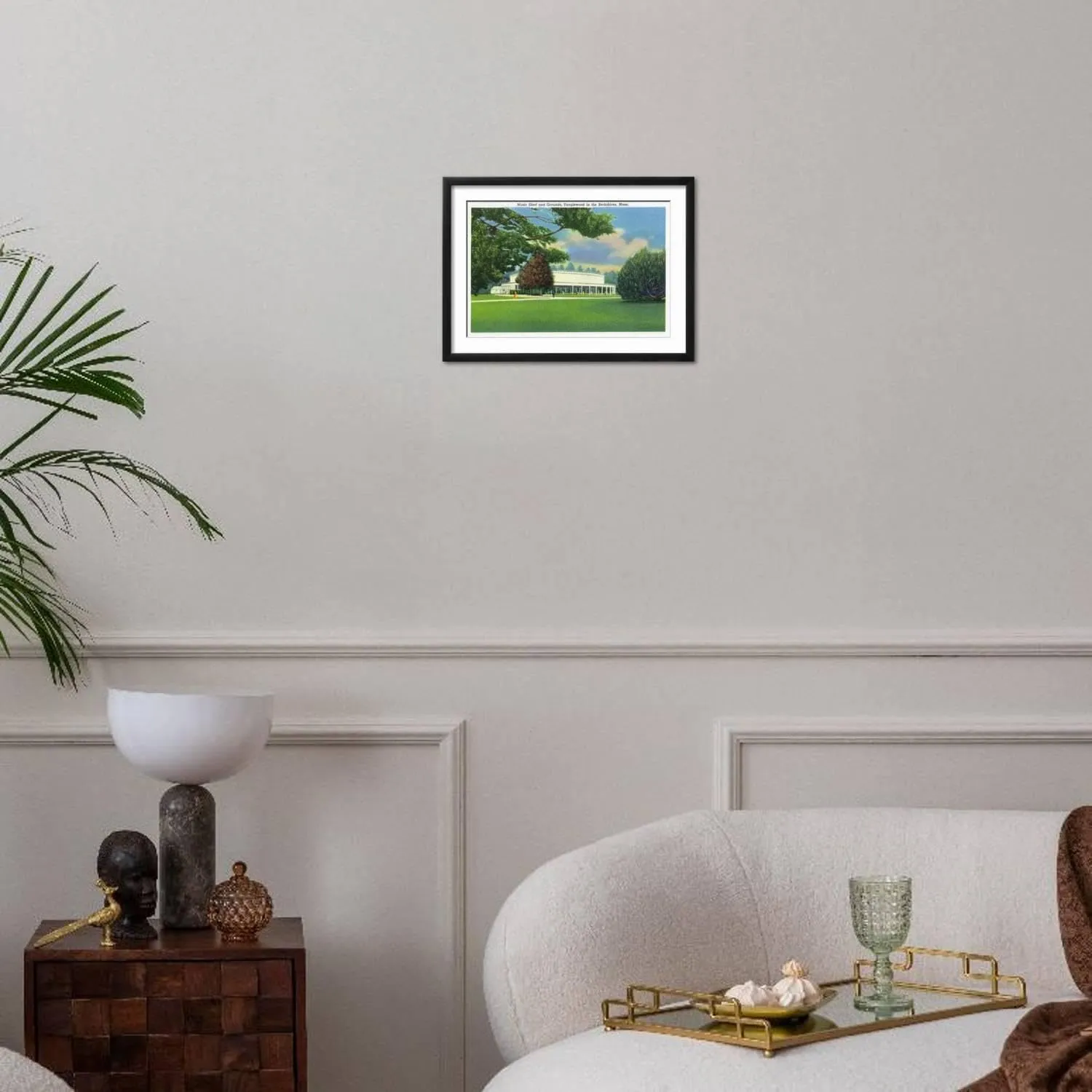 ART.COM Wall Art Print Lenox, Massachusetts - View of the Tanglewood Music Shed and Grounds on Black Frame by Lantern Press, 22" x 16"