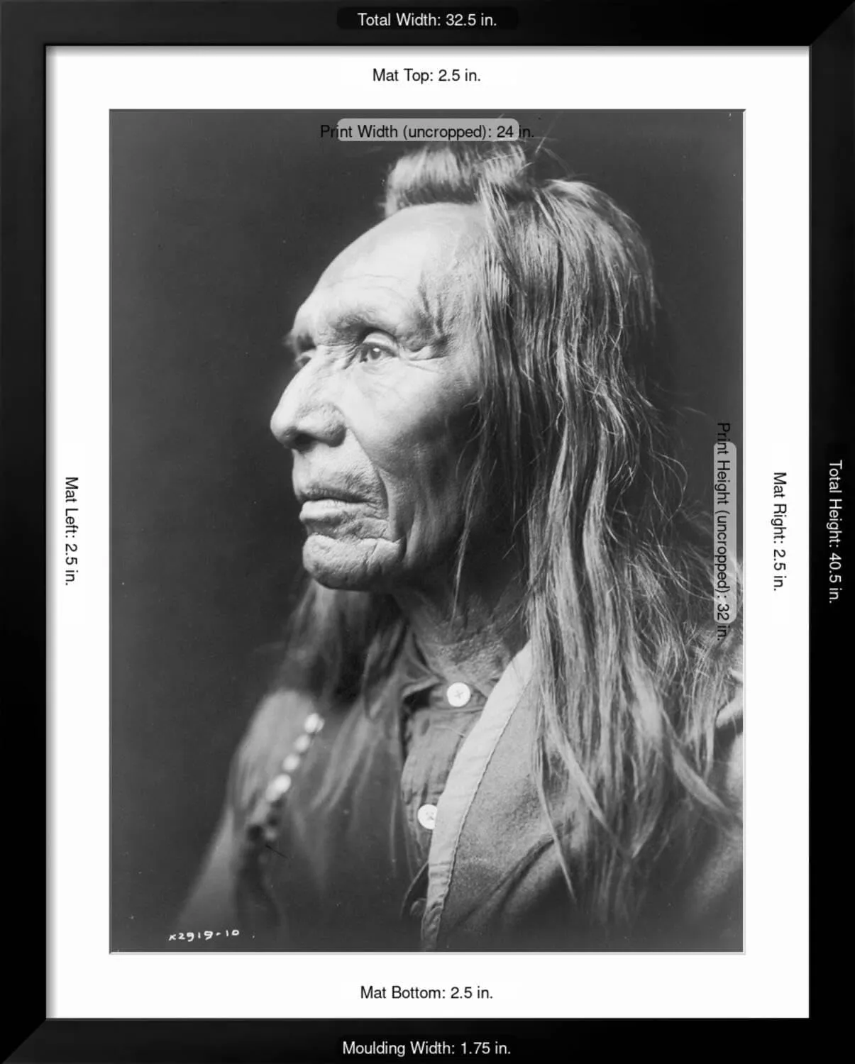 ART.COM Wall Art Print Three Eagles, Nez Perce Indian Curtis Photograph on Black Frame by Lantern Press, 32" x 40"