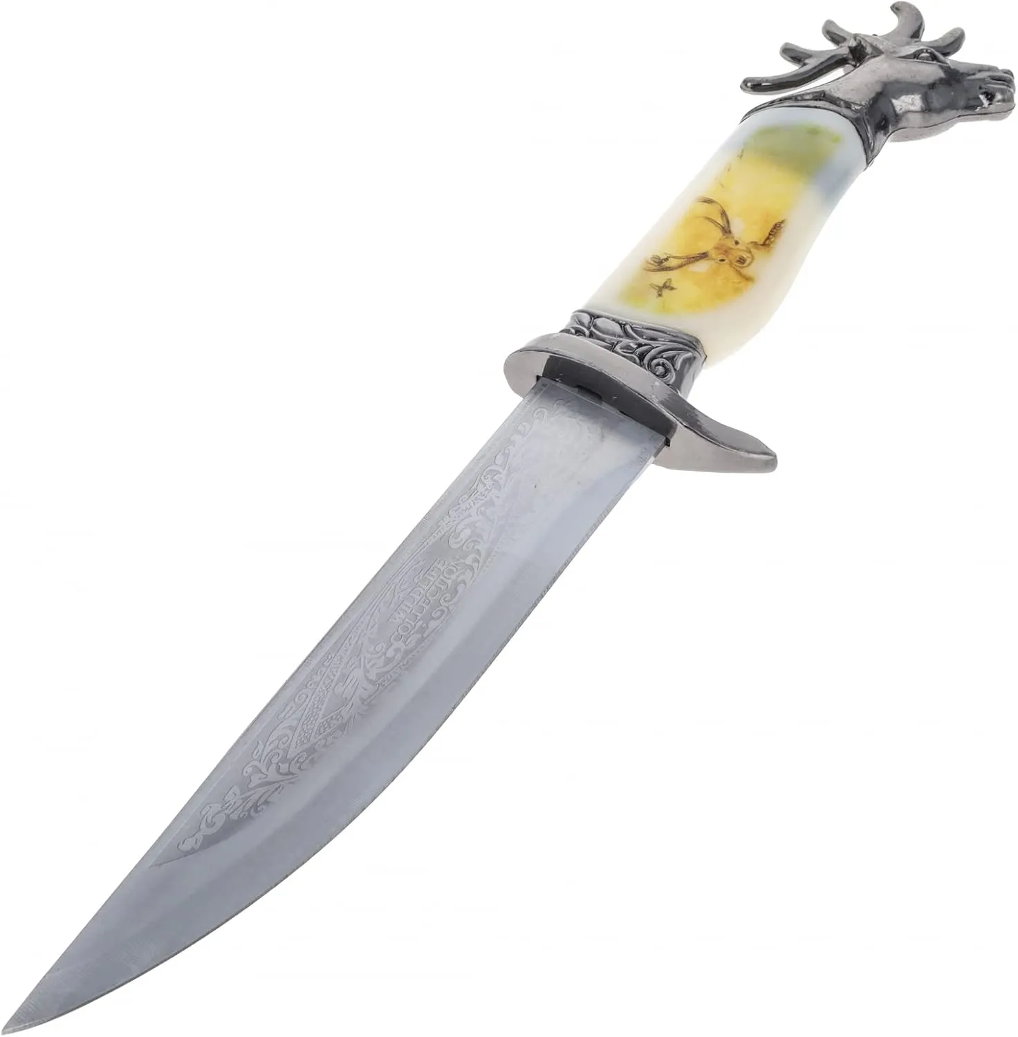 ASR Outdoor 13.5 inch Animal Head Decorative Collector's Hunting Knife with Ornamental Scabbard