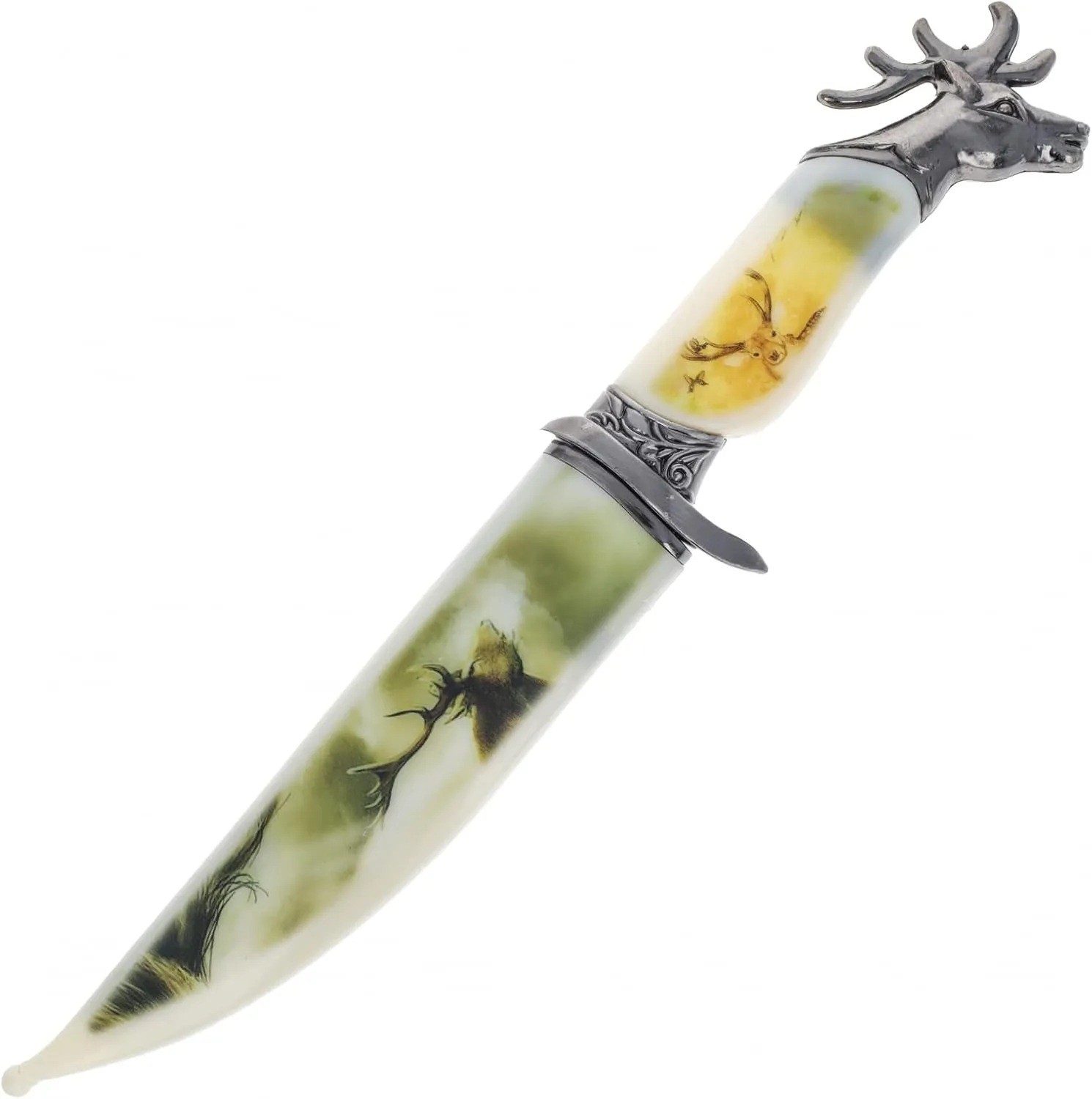 ASR Outdoor 13.5 inch Animal Head Decorative Collector's Hunting Knife with Ornamental Scabbard