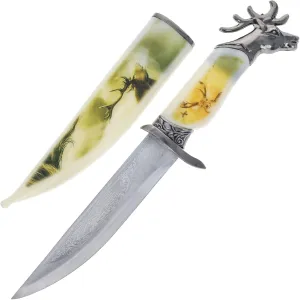 ASR Outdoor 13.5 inch Animal Head Decorative Collector's Hunting Knife with Ornamental Scabbard