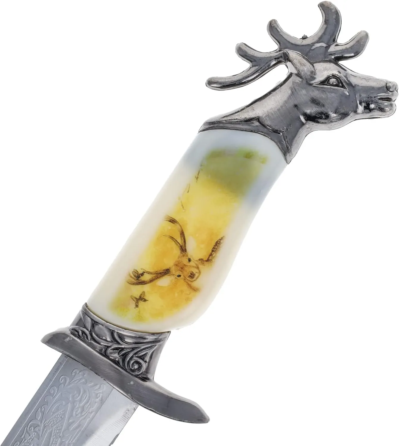 ASR Outdoor 13.5 inch Animal Head Decorative Collector's Hunting Knife with Ornamental Scabbard