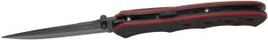 Assisted Knife K1905RDS, Handle G10 Bicolor Black and Red, Stainless Steel Blade 8Cr14MoV Stainless Steel 9.8 cm Black Finish with Saw Blade and Bottle Opener Sheath. Presentation