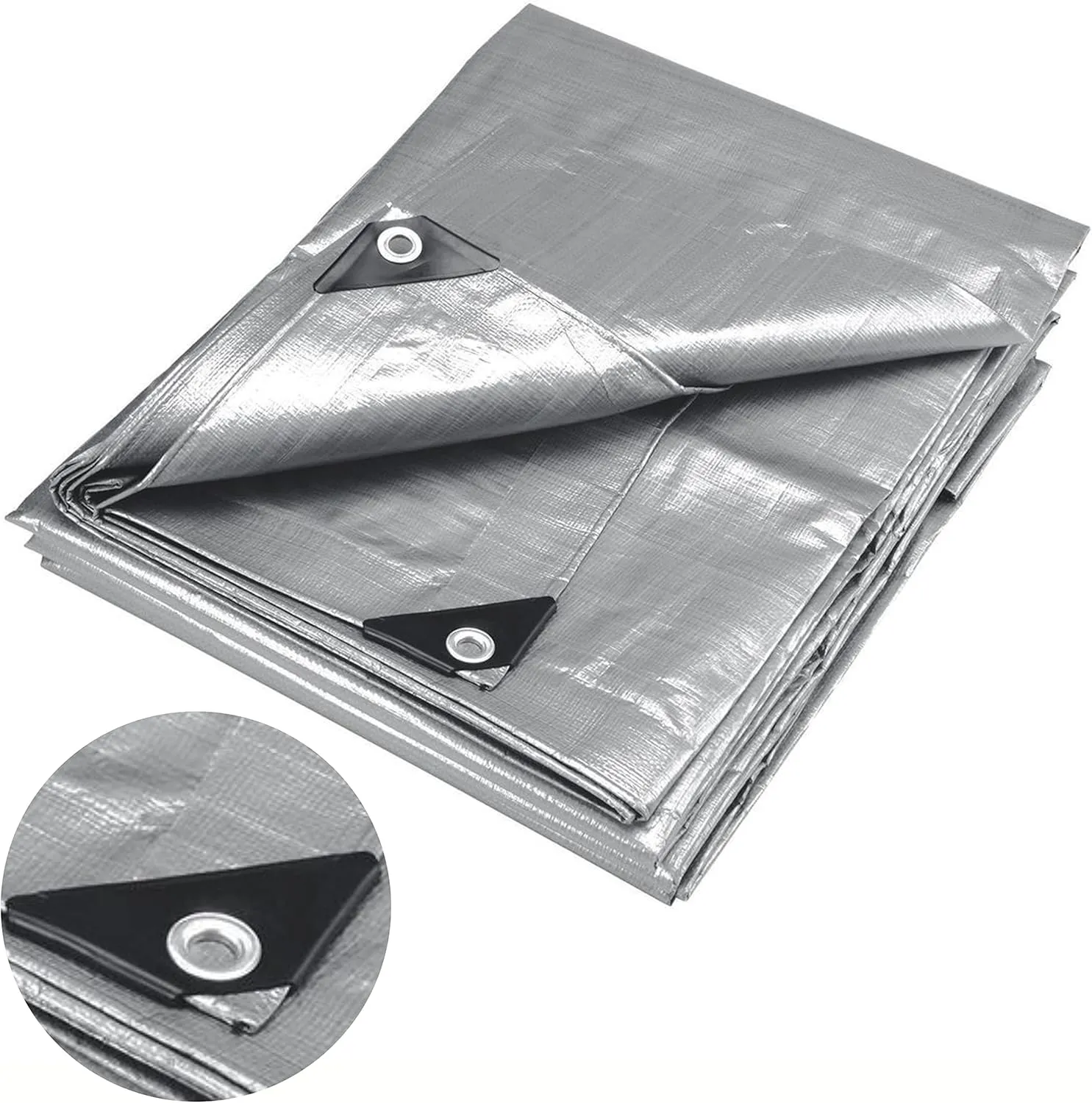 ATE Pro. USA - Super Heavy Duty Poly Silver Tarp - 16' x 30', All Purpose, Waterproof, Weather Protection, Coverage Tarp, Triple Layer, UV Blocking Protective Cover, Industrial Grade, 12 Mil