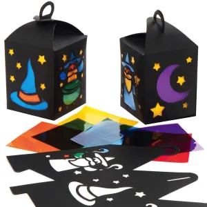 Baker Ross AX203 Halloween Wizard Lantern Kits - Pack of 4, Papercrafts for Kids to Decorate and Display During Trick or Treat Season