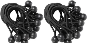Ball Bungee Cords 6 Inch Bungee Cord with Balls, 100 PCS Heavy Duty Bungie Cord Balls Canopy Tarp Tie Down Bungee Balls for Camping, Shelter,Cargo, Tent Poles UV Resistant