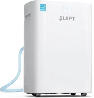 Basement Dehumidifier with Drain Hose, 100 Pints Energy Star Dehumidifiers for Home, Large Room, 6000 Sq.ft Quiet Dehumidifier with Adjustable Humidity Control, Auto Defrost, 1.5 Gal Water Tank