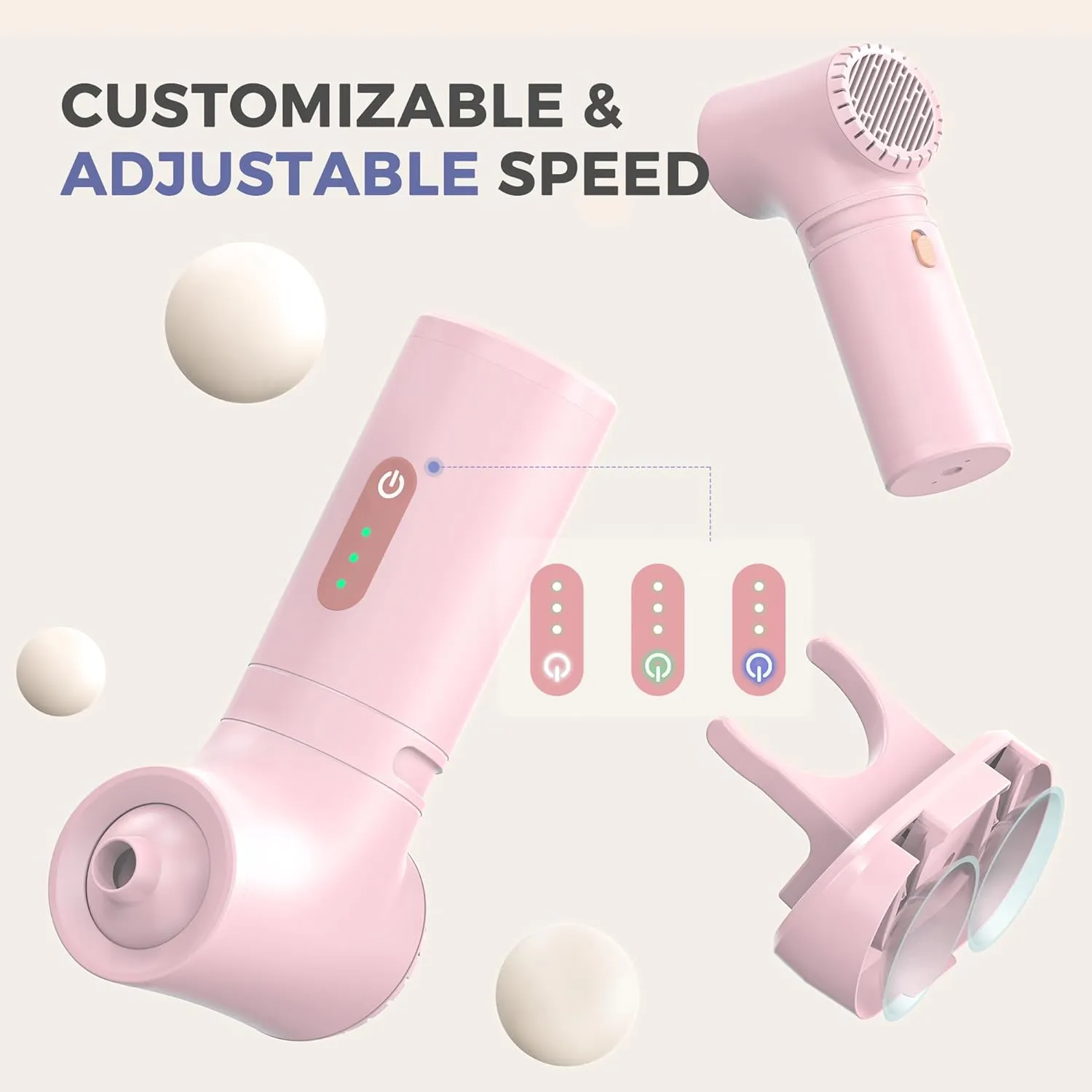 Bath Jet Spa, Cordless Portable Bathtub Accessories with 3-Level Adjustable Speed, Bubble Maker/Bath Jet Mode, Bathtub Jets for Home Spa, Relaxing (Pink)