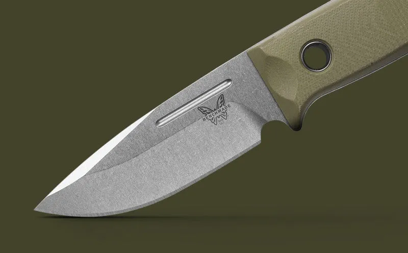Benchmade 165-1 Mini Bushcrafter OD Green G10 Drop-Point CPM-S30V 3.38" Fixed Blade Knife