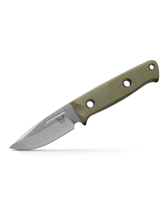 Benchmade 165-1 Mini Bushcrafter OD Green G10 Drop-Point CPM-S30V 3.38" Fixed Blade Knife