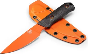 Benchmade - Raghorn 15600OR Hunting Knife with Black Carbon Fiber Handle (15600OR)