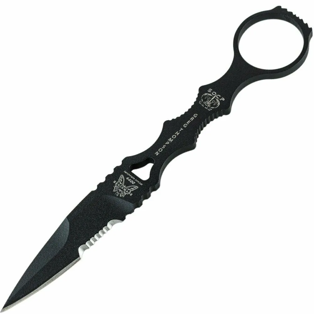 Benchmade SOCP Serrated Knife with Trainer Blade 178SBKSN-COMBO Sand Sheath 3.22"