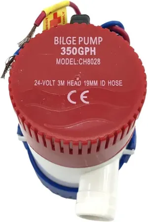 Bilge Submersible Water Pump 12V 24V 350GPH Micro Boat Seaplane Motor Homes Houseboat Filter Accessories(350GPH 24V)