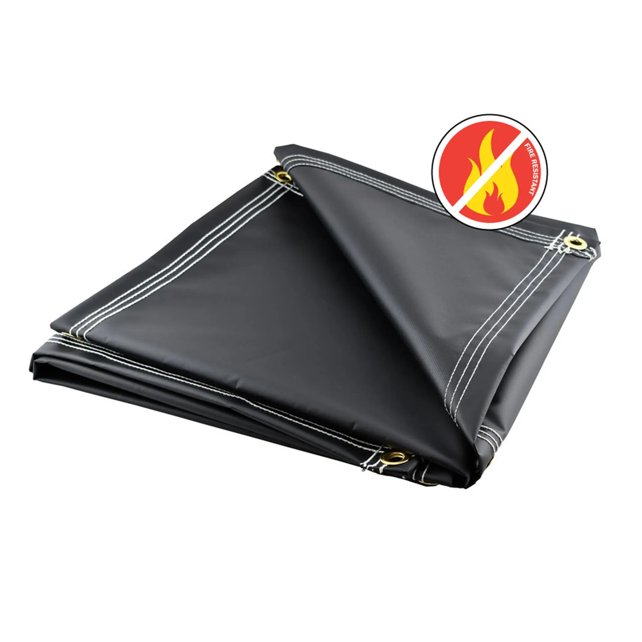 Black Fire Retardant Vinyl Tarps - 18 oz