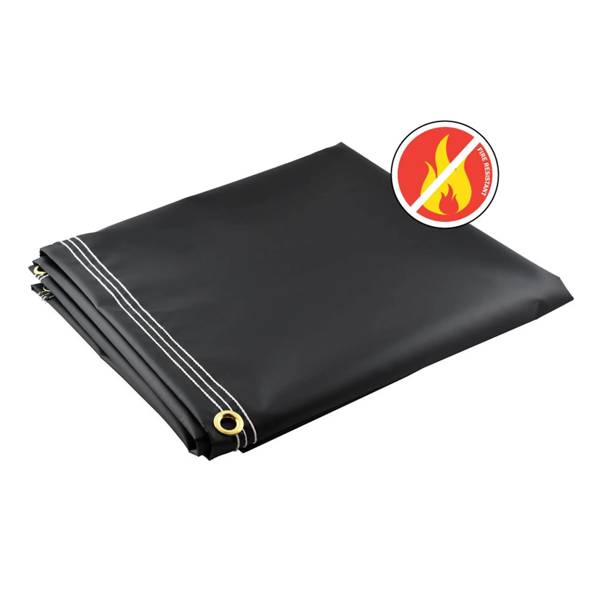 Black Fire Retardant Vinyl Tarps - 18 oz
