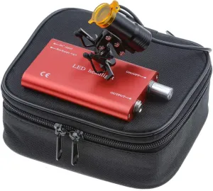 BONEW Head Lamp with Filter Clip-on Type for All Glasses   Cloth Bag DY-007 (Red)