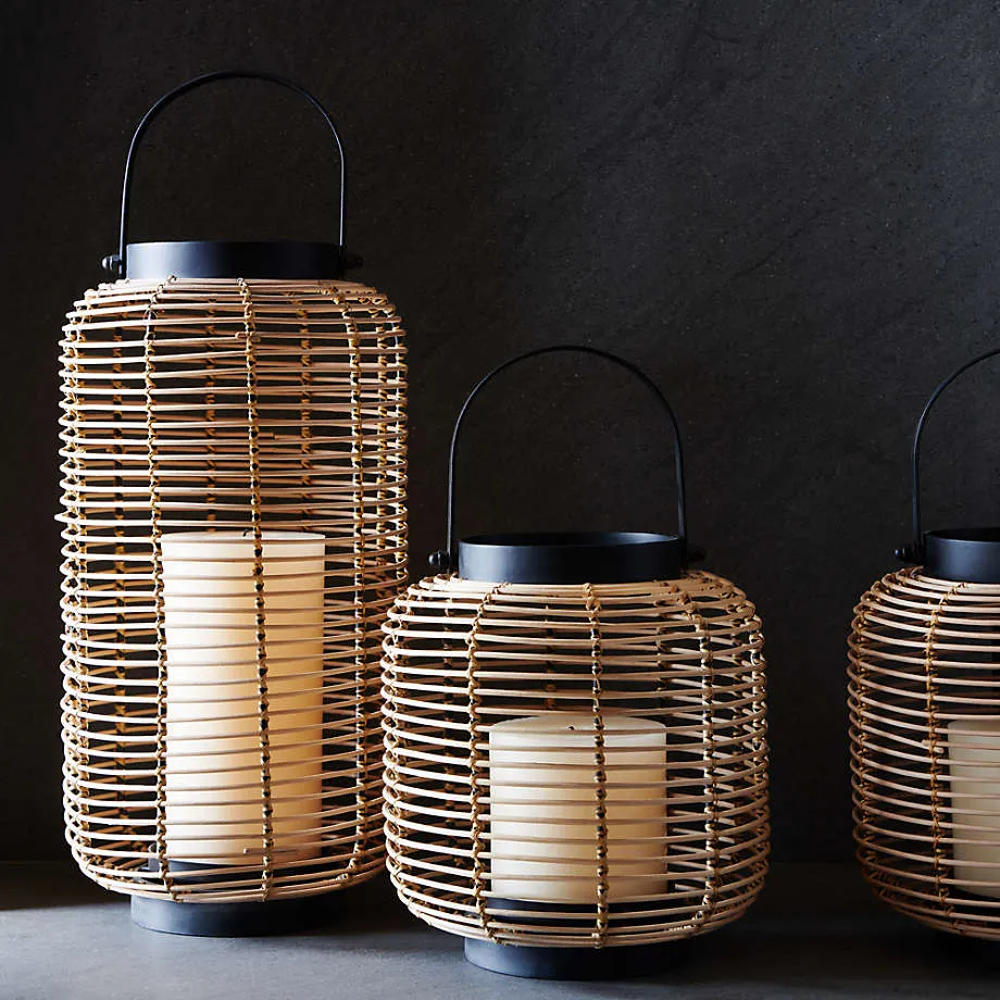 Brigton Rattan Lantern 16"