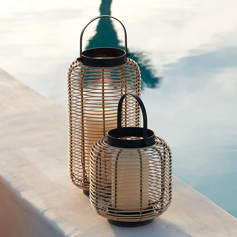 Brigton Rattan Lantern 16"