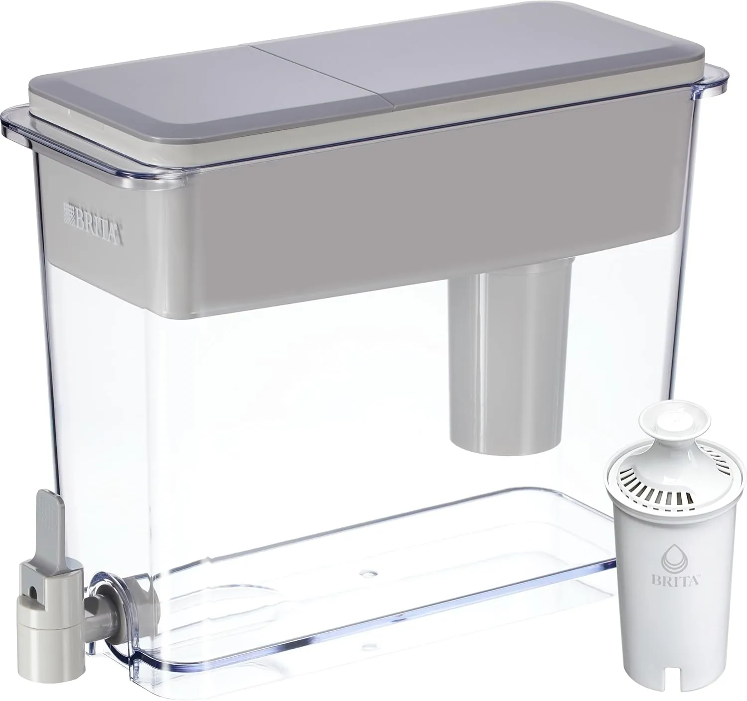 Brita UltraMax Large Water Dispenser With Standard Filter, BPA-Free, Reduces Copper, Cadmium and Mercury Impurities, Lasts 2 Months or 40 Gallons, Includes 1 Filter, Kitchen Accessories, Large 27-Cup