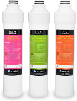Brondell H2O  Coral UC300 Three-Stage Undercounter Water Filtration System (UF-35 Replacement Filters)